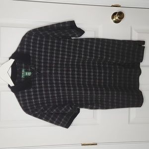 Men's David Taylor collection polo black grey checkered size medium